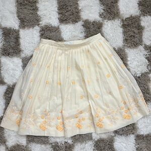 2000s Banana Republic Cream Skater Skirt